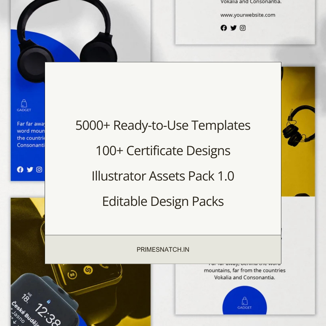 Adobe Illustrator Mega Bundle – 5000+ Templates, Certificate Designs & Creative Assets